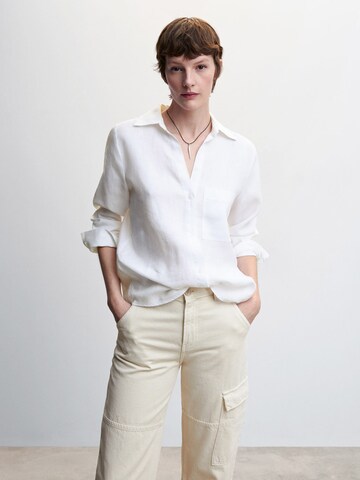 MANGO Blouse 'Samara' in Wit: voorkant