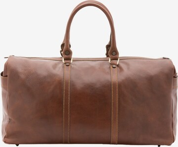Borsa da viaggio 'Borsa da viaggio unisex vera pelle con zip - Made in Italy' di Chiara Ferretti in marrone: frontale