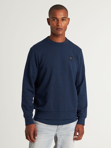 CHASIN' Sweatshirt 'Toby' in Blauw: voorkant