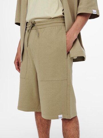 Only & Sons Loose fit Trousers 'Lee' in Beige