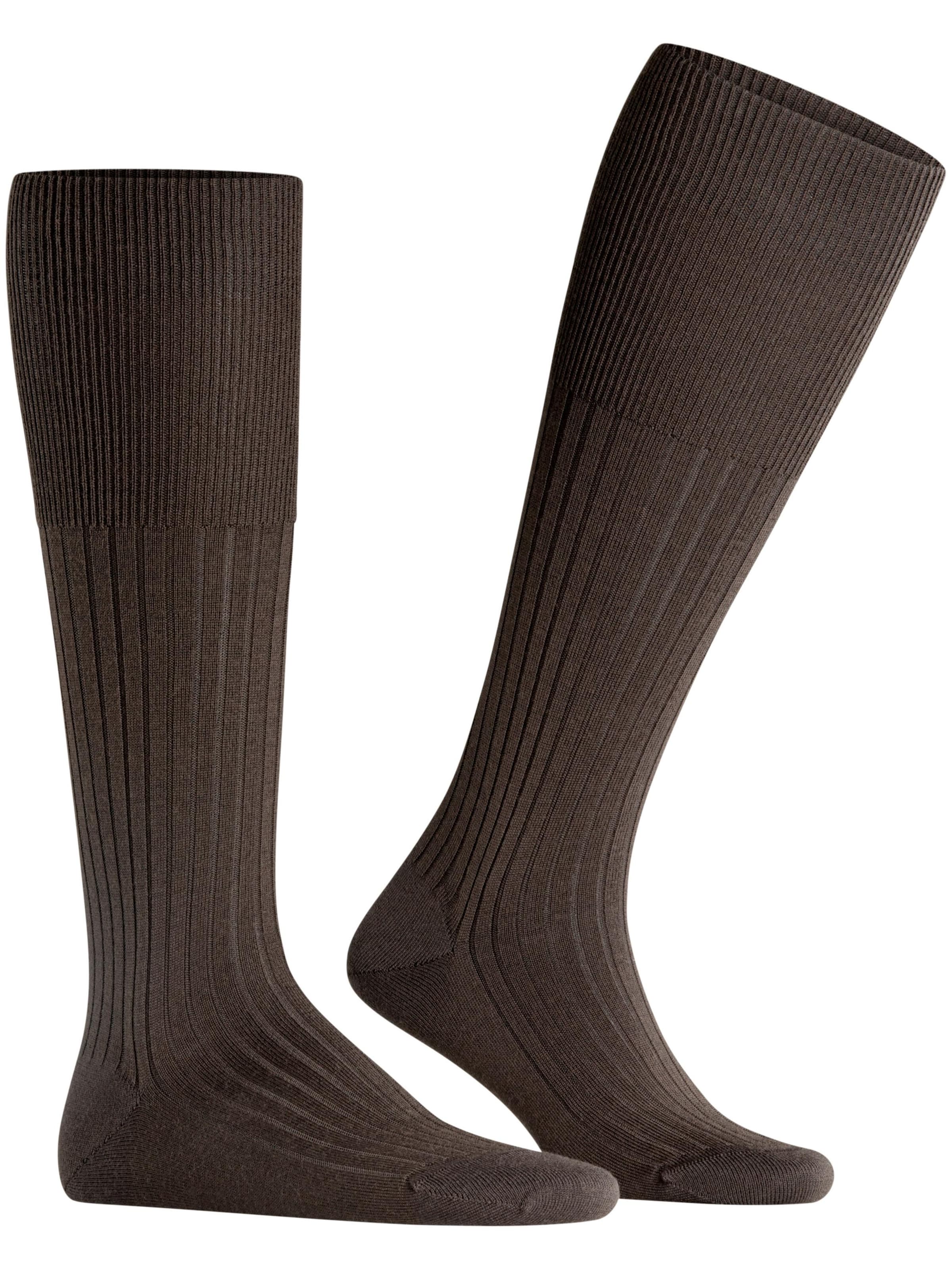 FALKE Knee High Socks 'Bristol Pure' in Brown