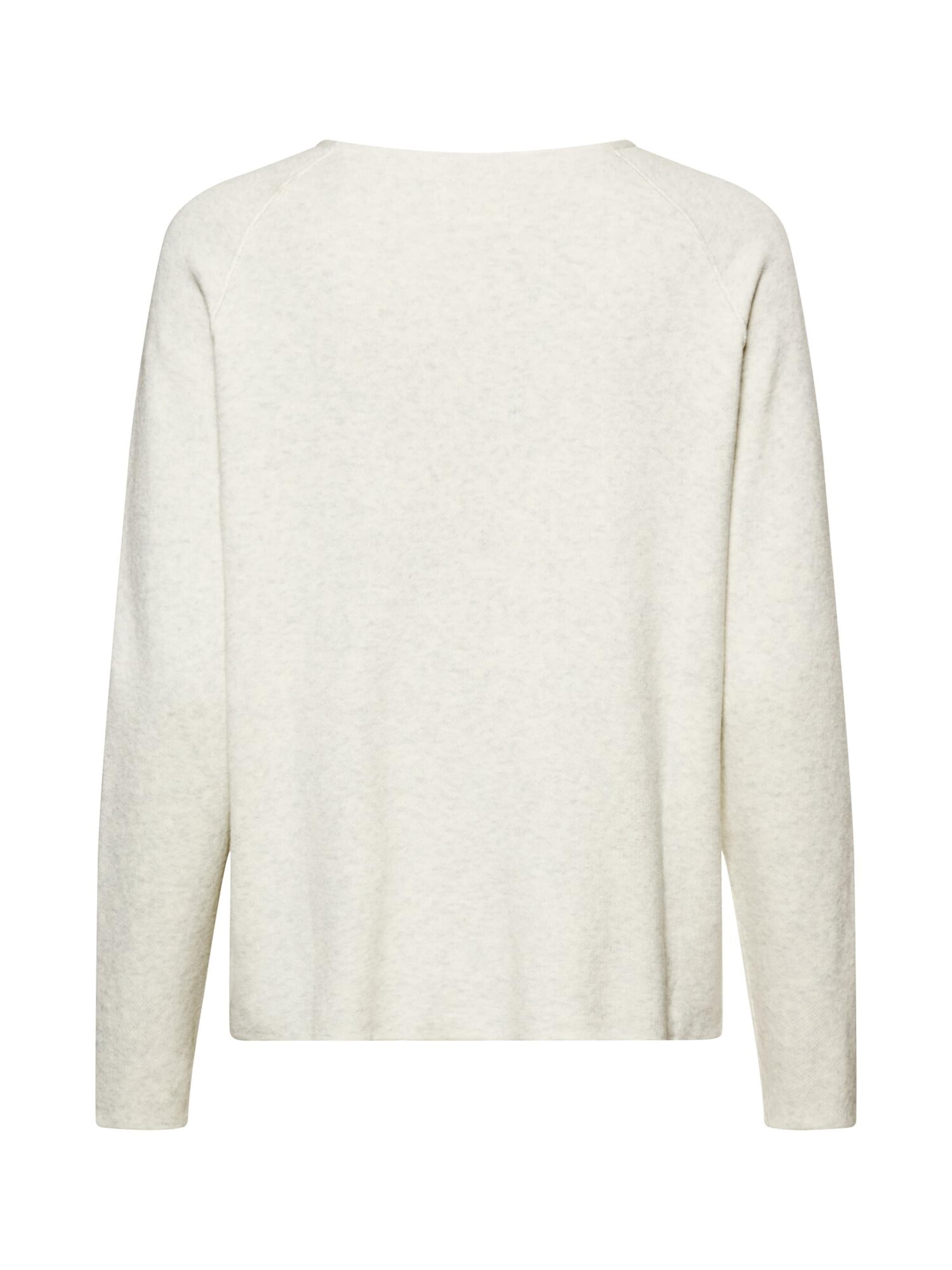 CAMEL ACTIVE Strickpullover mit Rundhalsausschnitt in Weiß