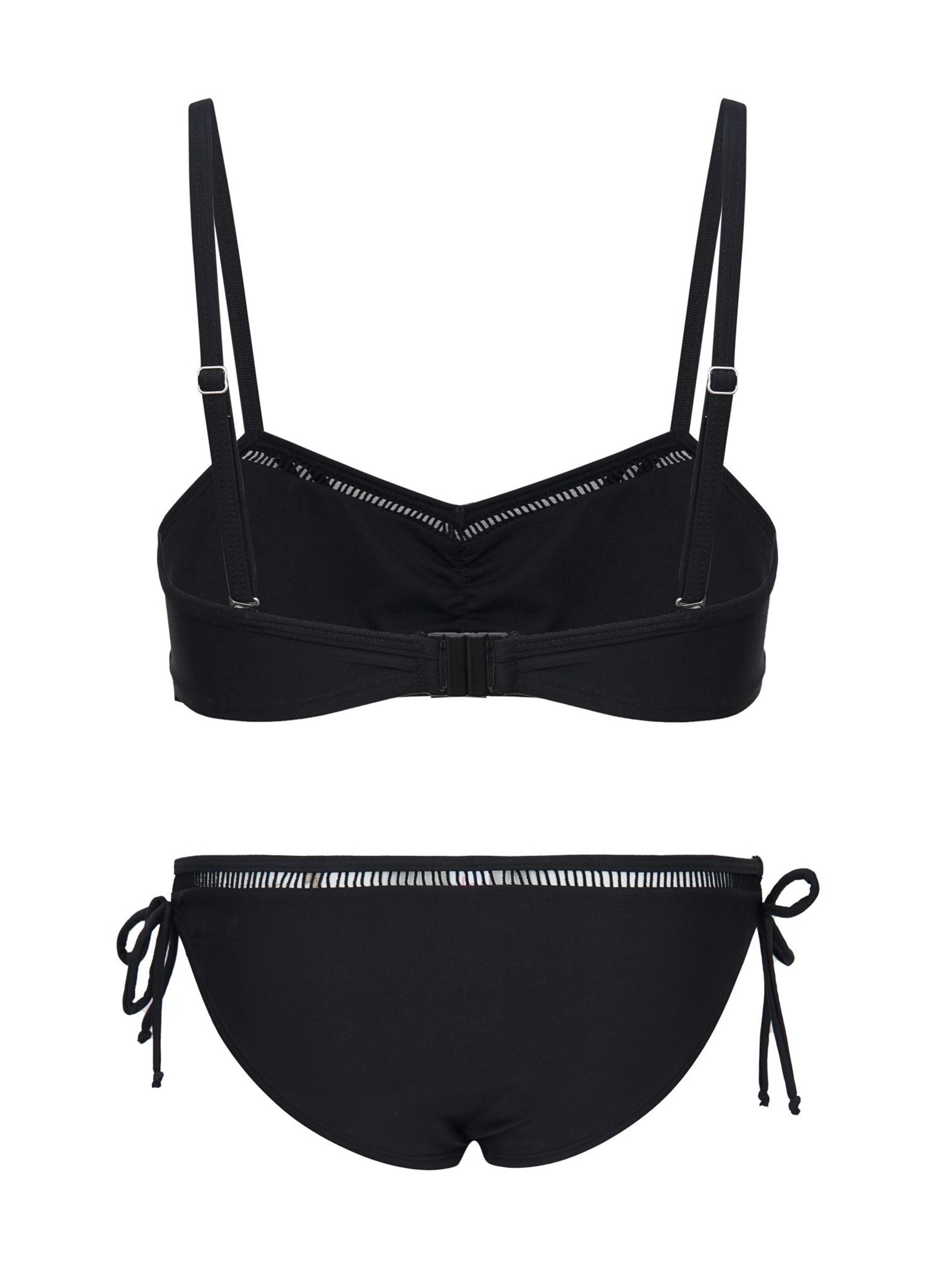 La V Triangel Bikini 'Bikini classic met kant detail' in Zwart