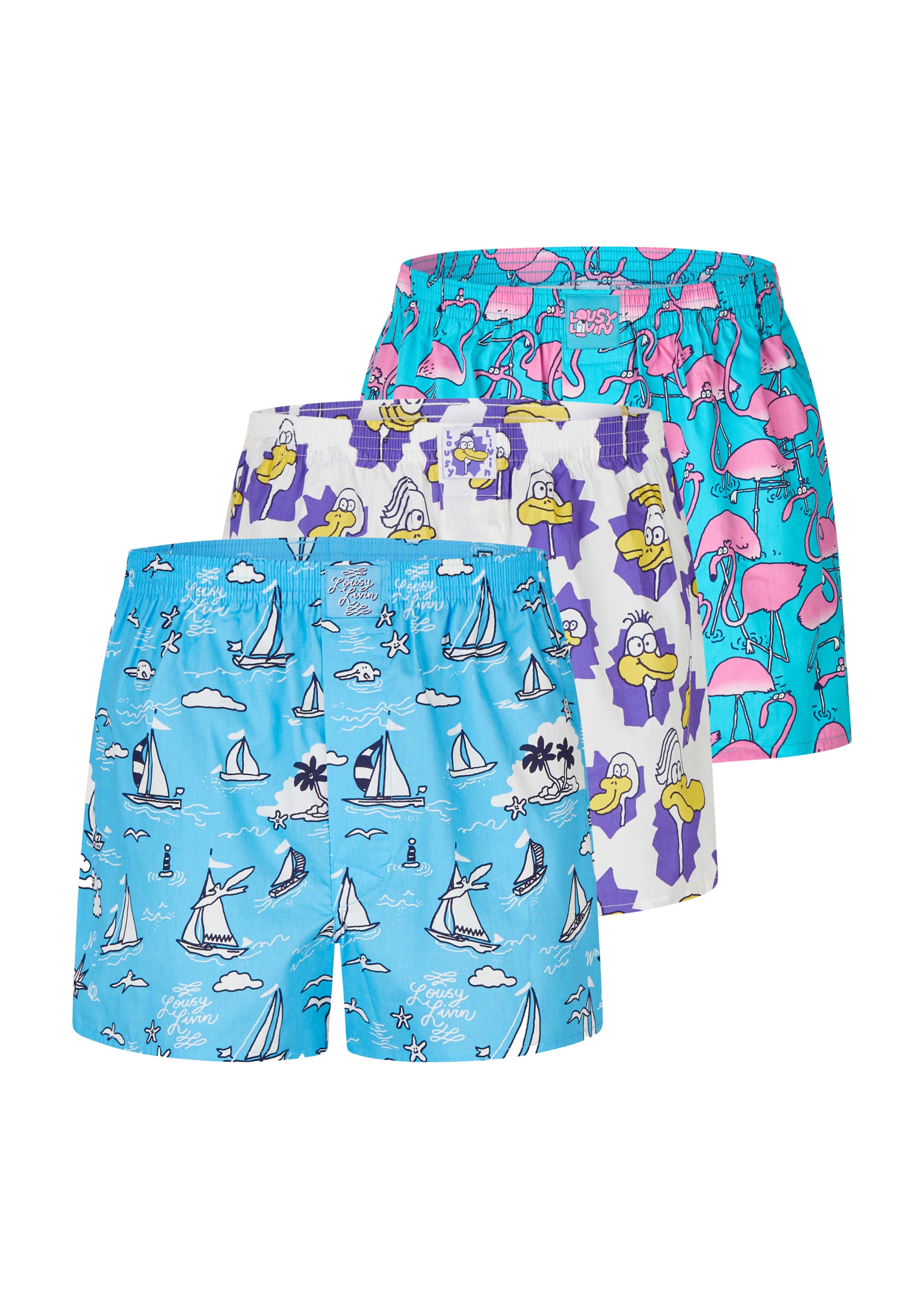 Lousy Livin Boxershorts Set 'Cap du Lousy' in Blau: Vorderseite