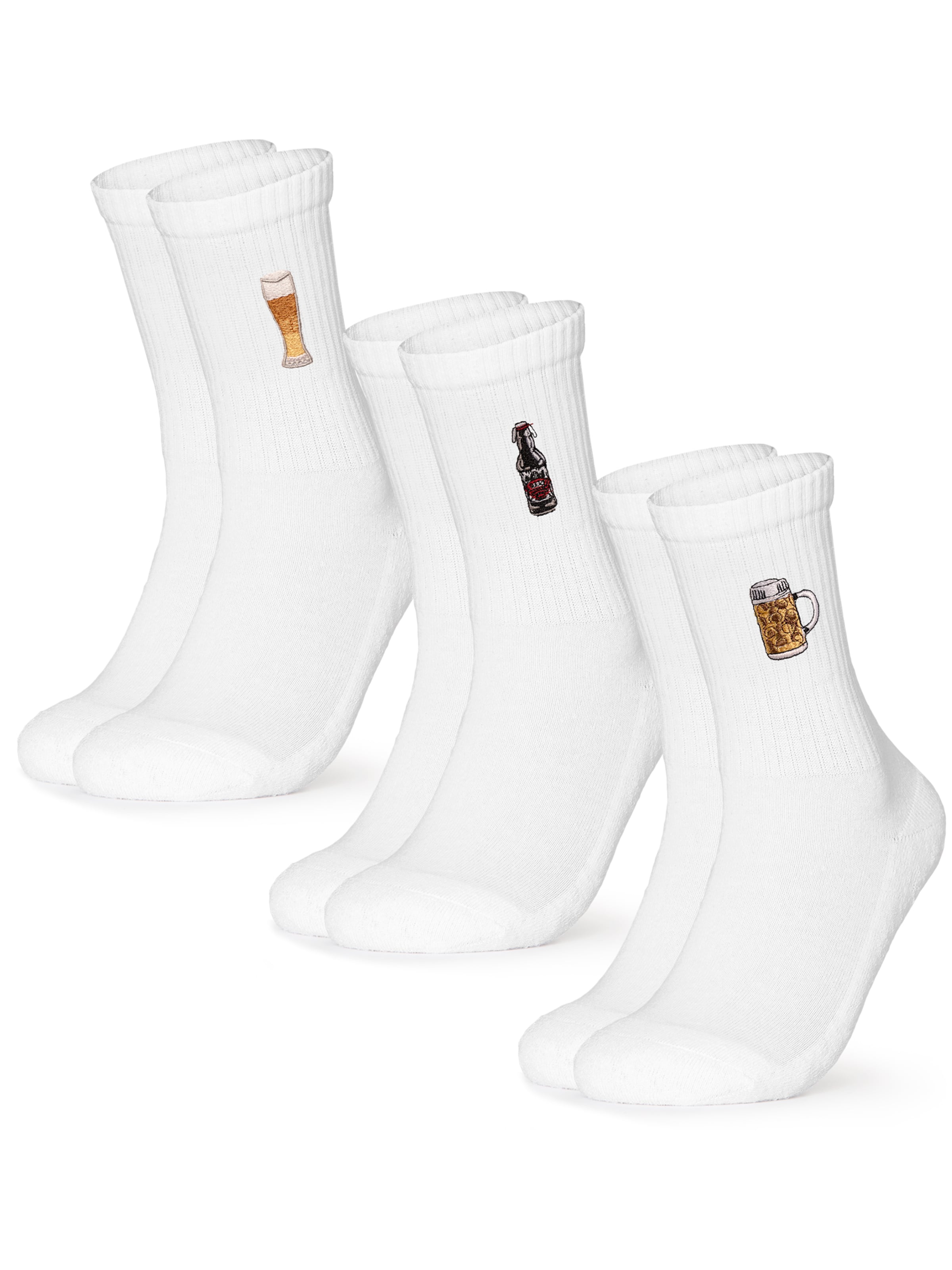 Occulto Athletic Socks 'Robin' in White: front