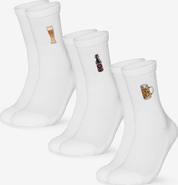Occulto Athletic Socks 'Robin' in White: front