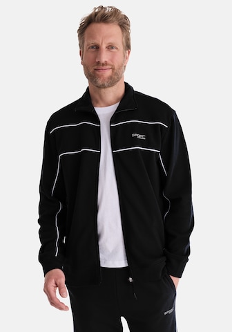 Stooker Men Sweatjacke 'SIDNEY' in Schwarz: Vorderseite