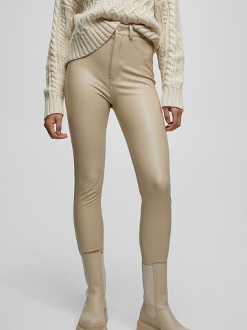 Skinny Pantalon Pull&Bear en beige