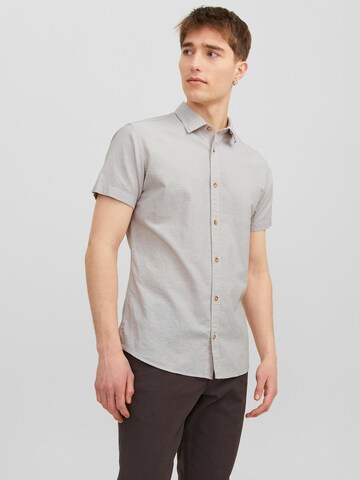 JACK & JONES Regular fit Button Up Shirt 'Summer' in Beige: front
