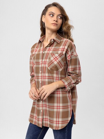By Diess Collection Blouse in Bruin: voorkant