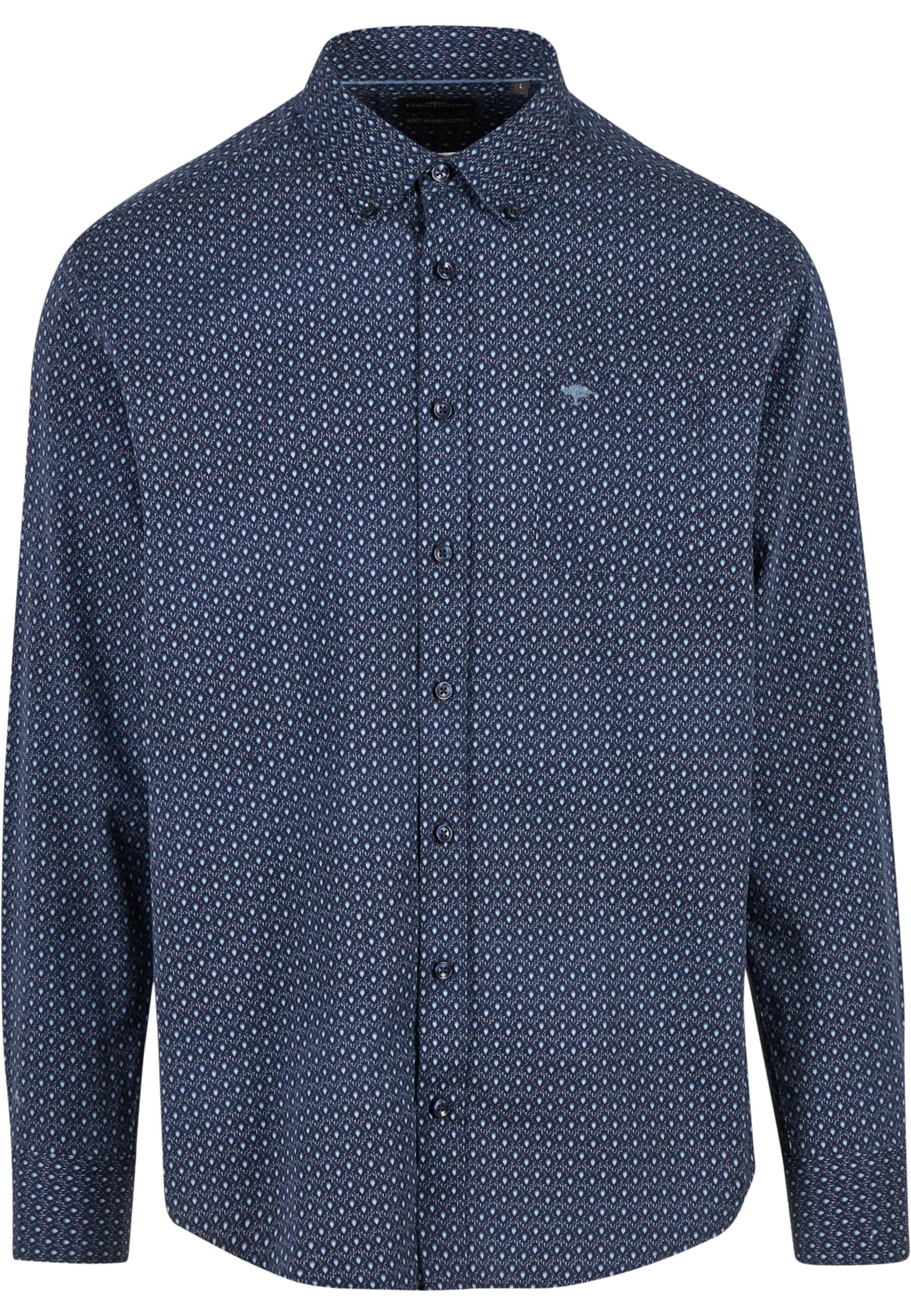 FYNCH-HATTON Regular fit Overhemd in Blauw: voorkant