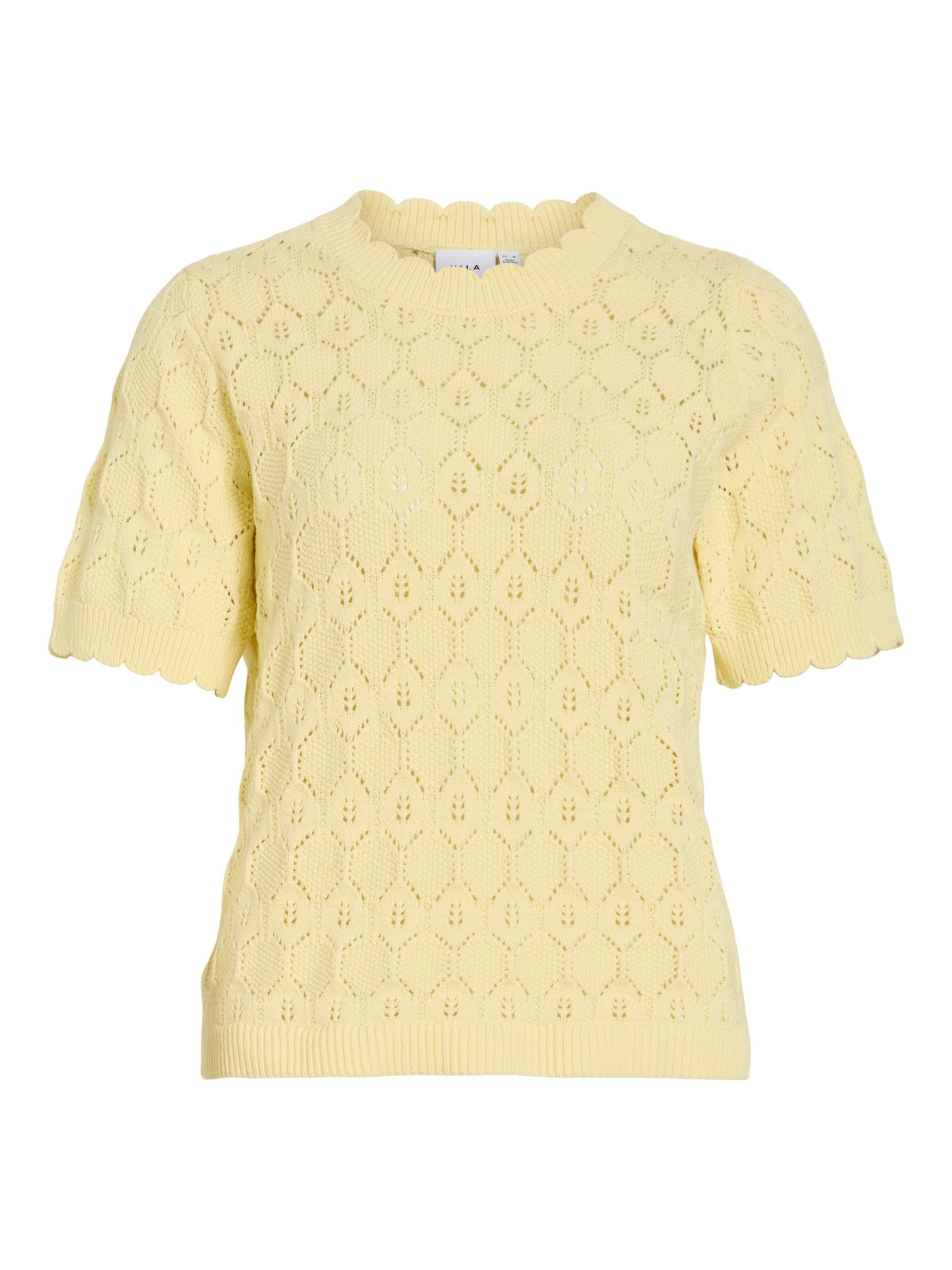 VILA Gebreide bodywarmer 'VILowen' in Geel: voorkant