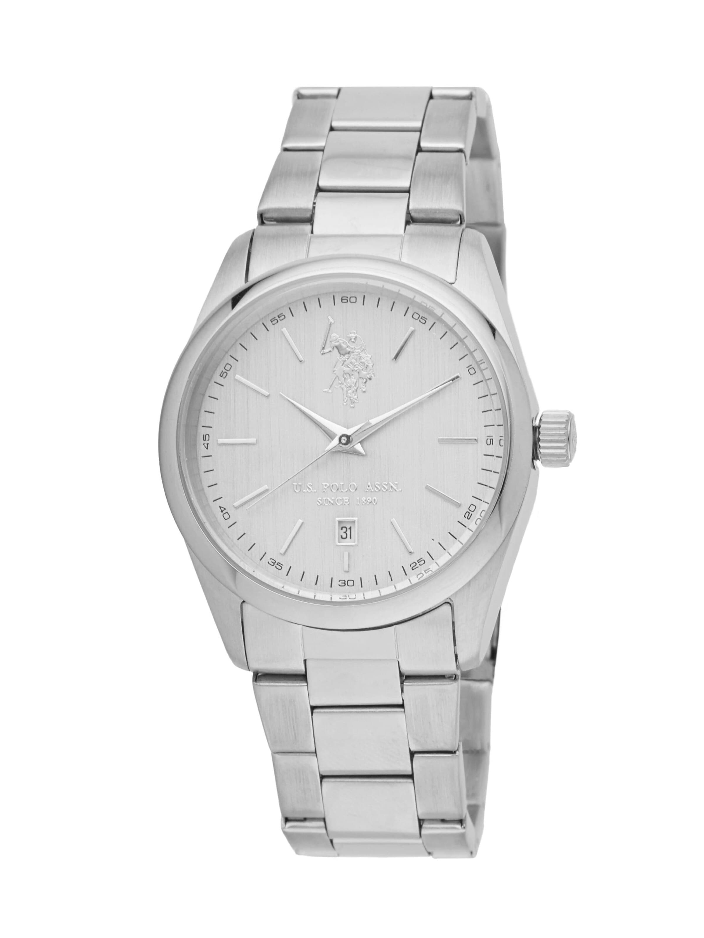 Montre à affichage analogique 'Aaron Band' U.S. POLO ASSN. en argent : devant