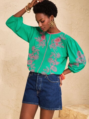 love & roses Blouse in Groen