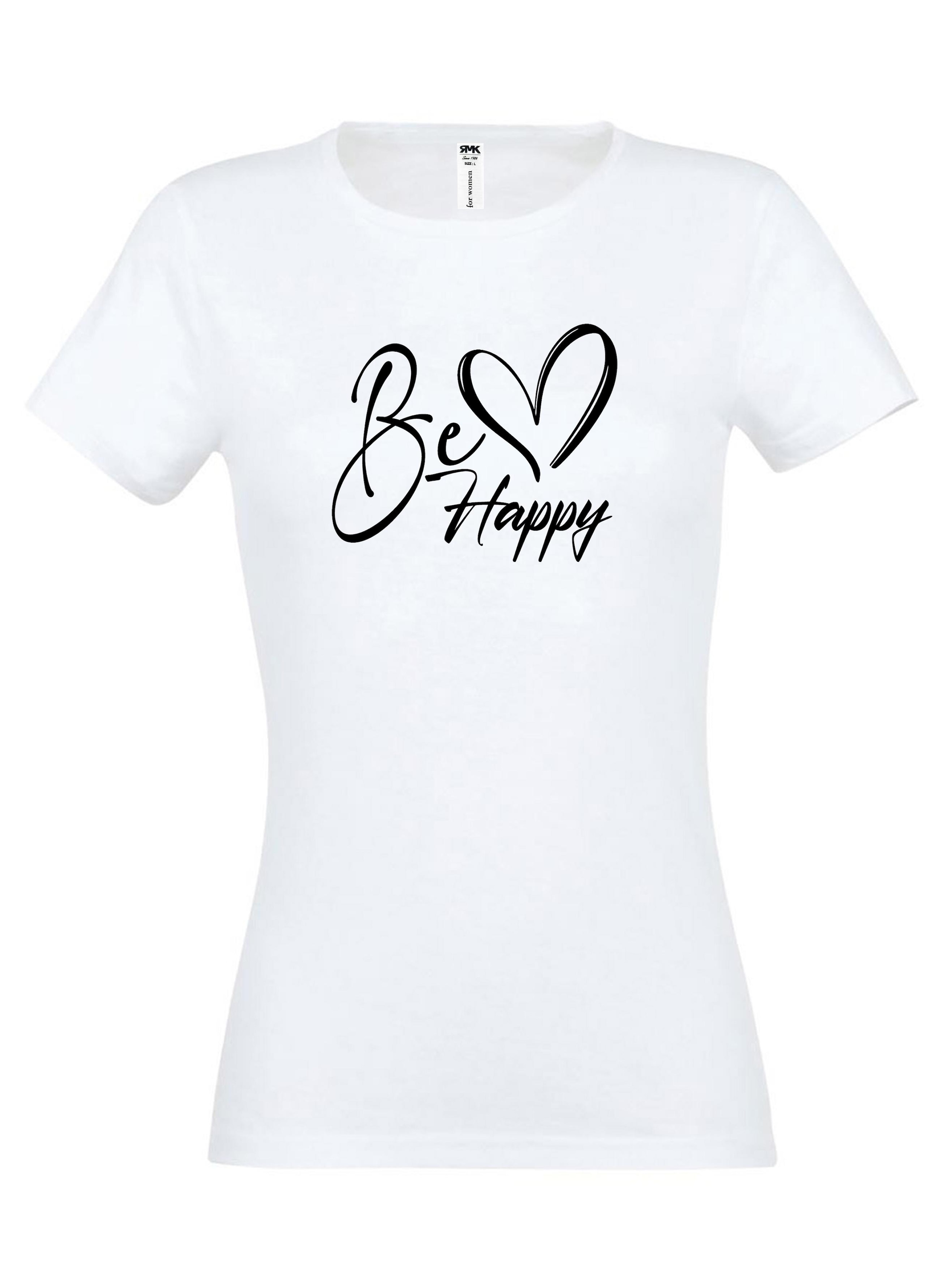 RMK Shirt 'Be Happy' in White: front