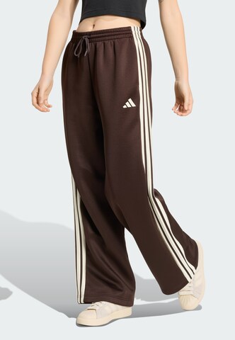 brūns ADIDAS SPORTSWEAR Vaļīgs piegriezums Sporta bikses 'Stadium': no priekšpuses