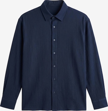 Kleidermafia Regular Fit Hemd 'Regular Fit Cotton Shirt - Navy Blue' in Blau: Vorderseite