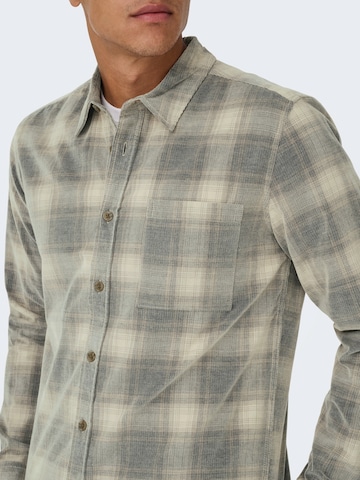 Only & Sons Regular fit Button Up Shirt 'ONSWILLIAM' in Blue