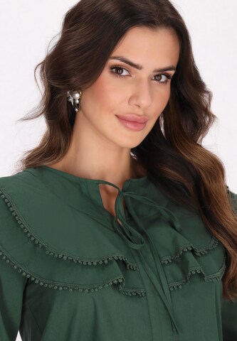 Camicia da donna di faina in verde