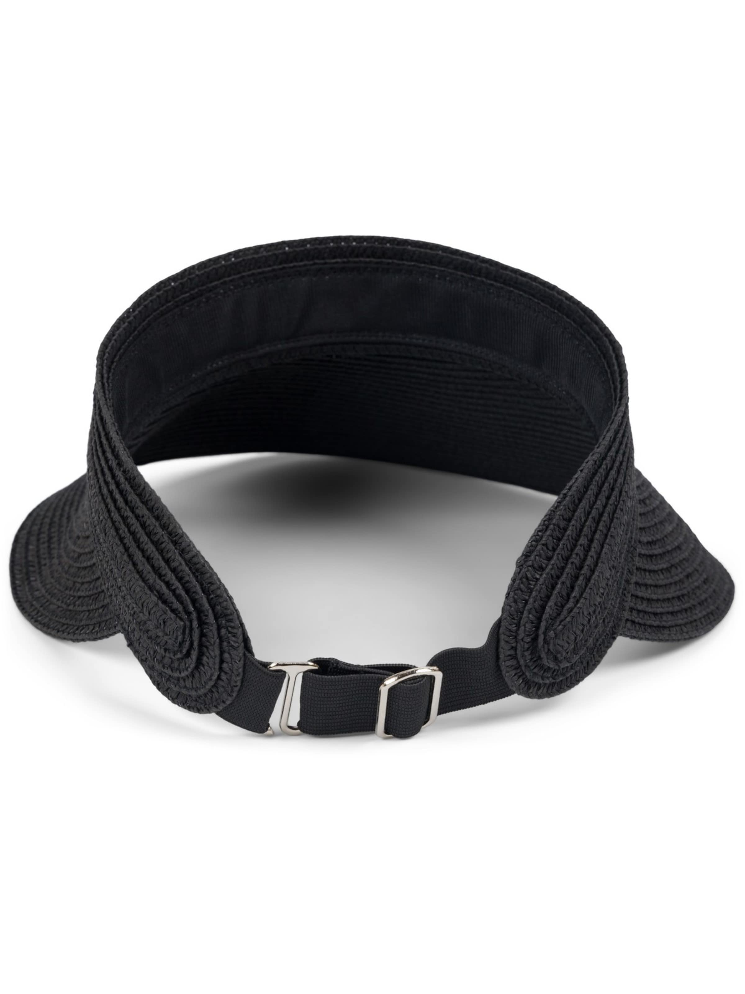 styleBREAKER Cap 'Papierstroh Visor Cap Einfarbig' in Black