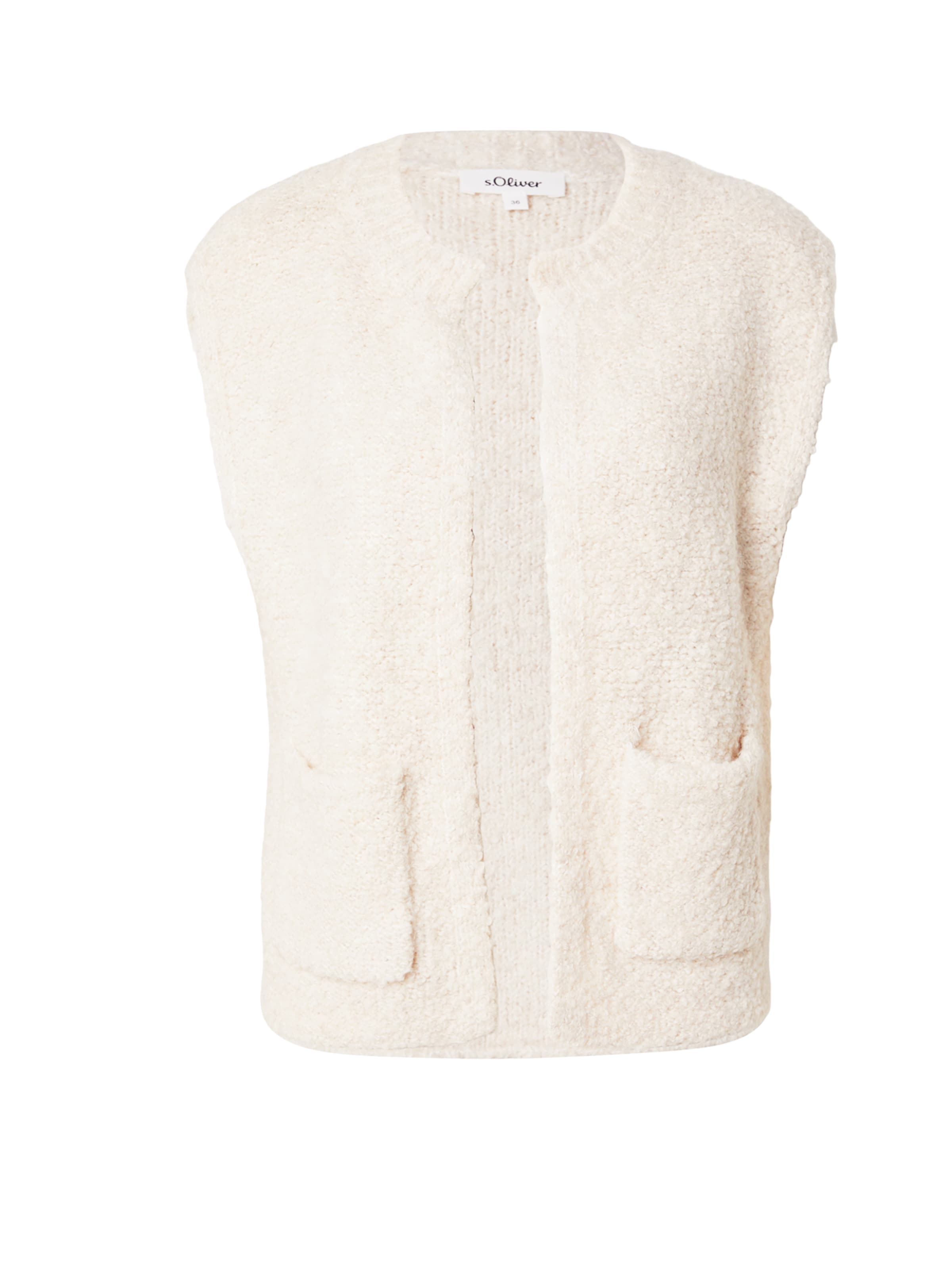 s.Oliver Strickweste in Beige: Vorderseite