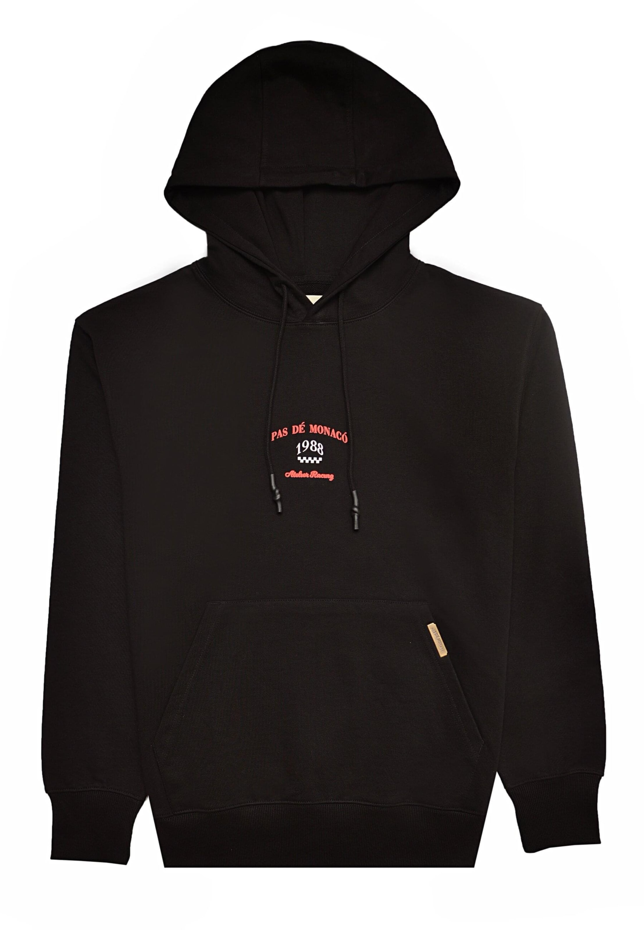 Pas De Monaco Sweatshirt 'Speedster' in Schwarz: Vorderseite