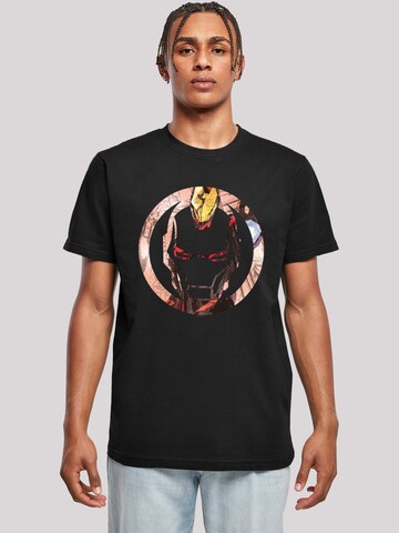 T-Shirt 'Marvel Iron Man Montage Symbol' F4NT4STIC en noir : devant