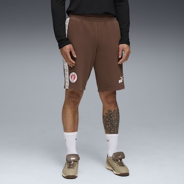 Regular Pantalon de sport 'FC St. Pauli King' PUMA en marron : devant