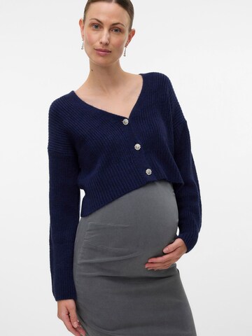 MAMALICIOUS Gebreid vest in Blauw: voorkant