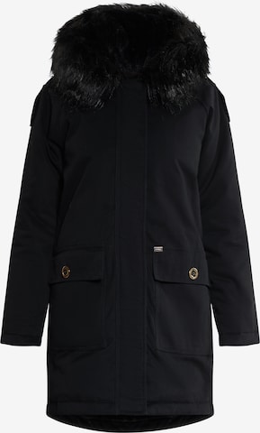 faina Winter Coat in Black: front