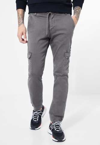 Street One MEN Slim fit Cargo Pants in Grey: front