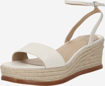 Lauren Ralph Lauren Sandalen met riem 'LEONA WEDGE' in Wit: voorkant