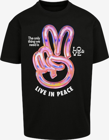 Mister Tee قميص 'Live in Peace' بـ أسود: الأمام