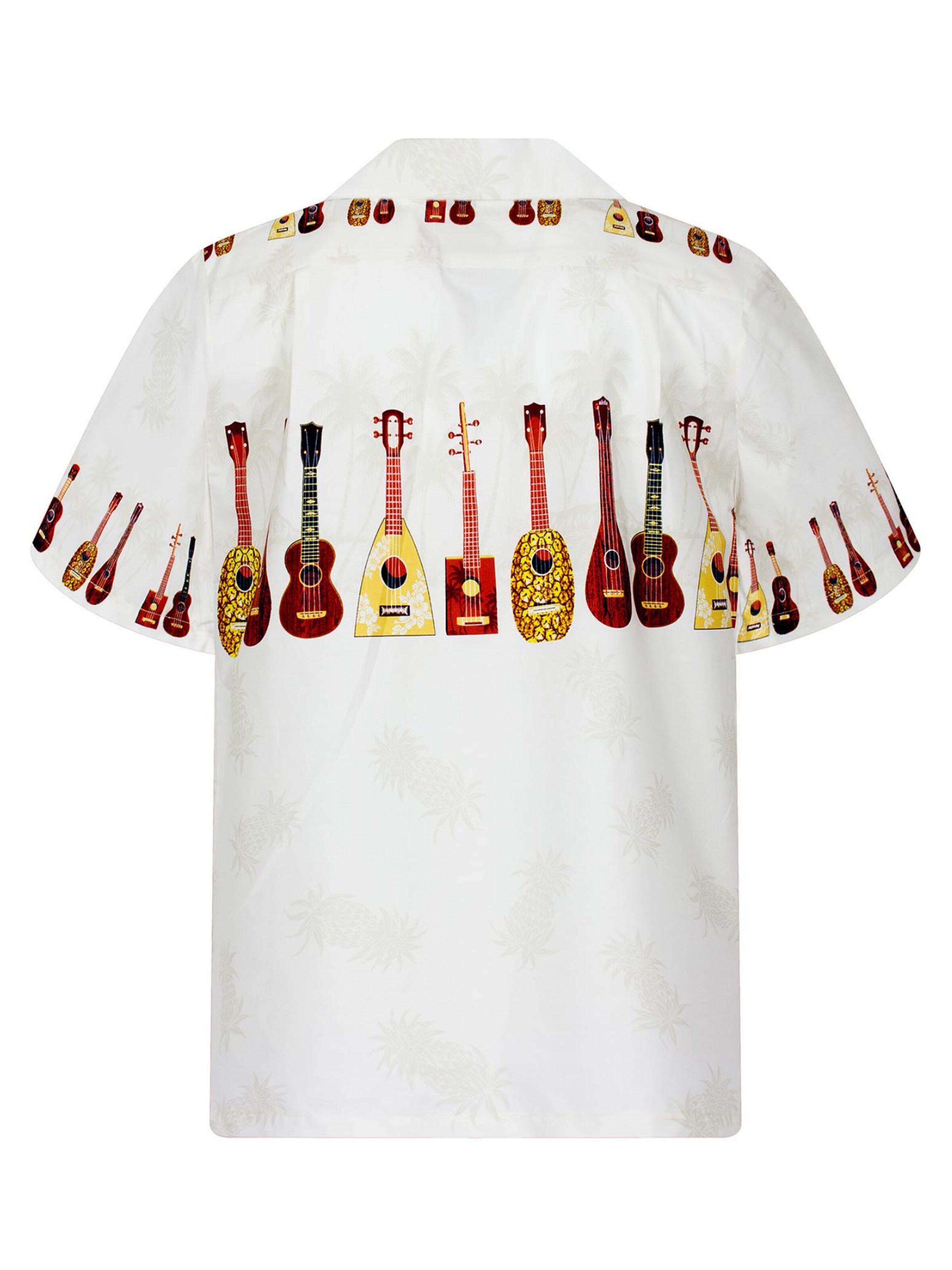 KY's Regular fit Button Up Shirt 'Ukulele' in White