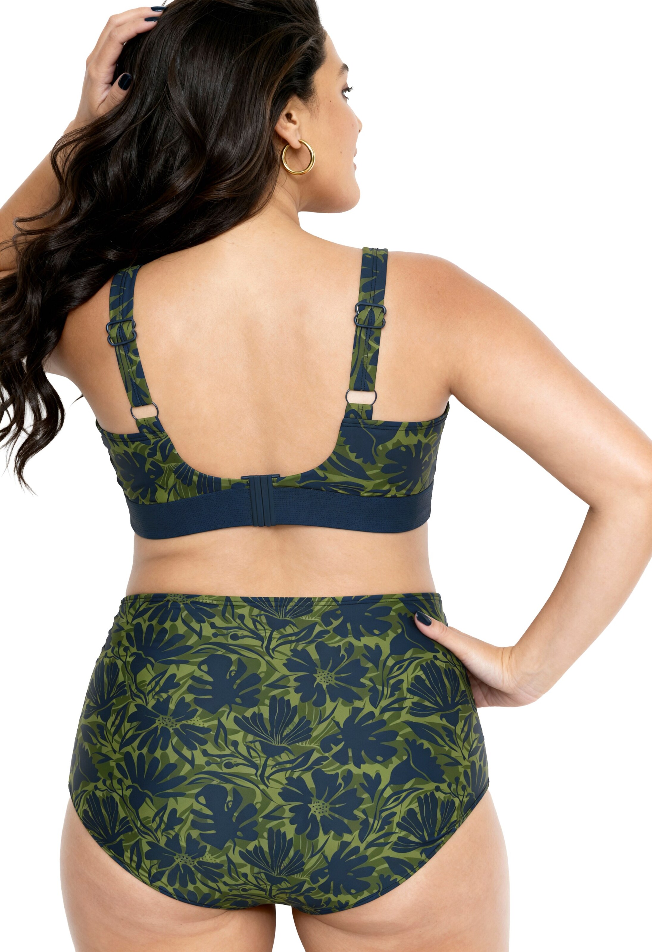 Ulla Popken Minimizer Bikini in Blau