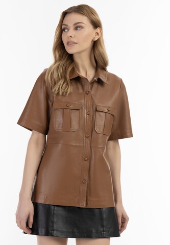 Camicia da donna di DreiMaster Vintage in marrone: frontale