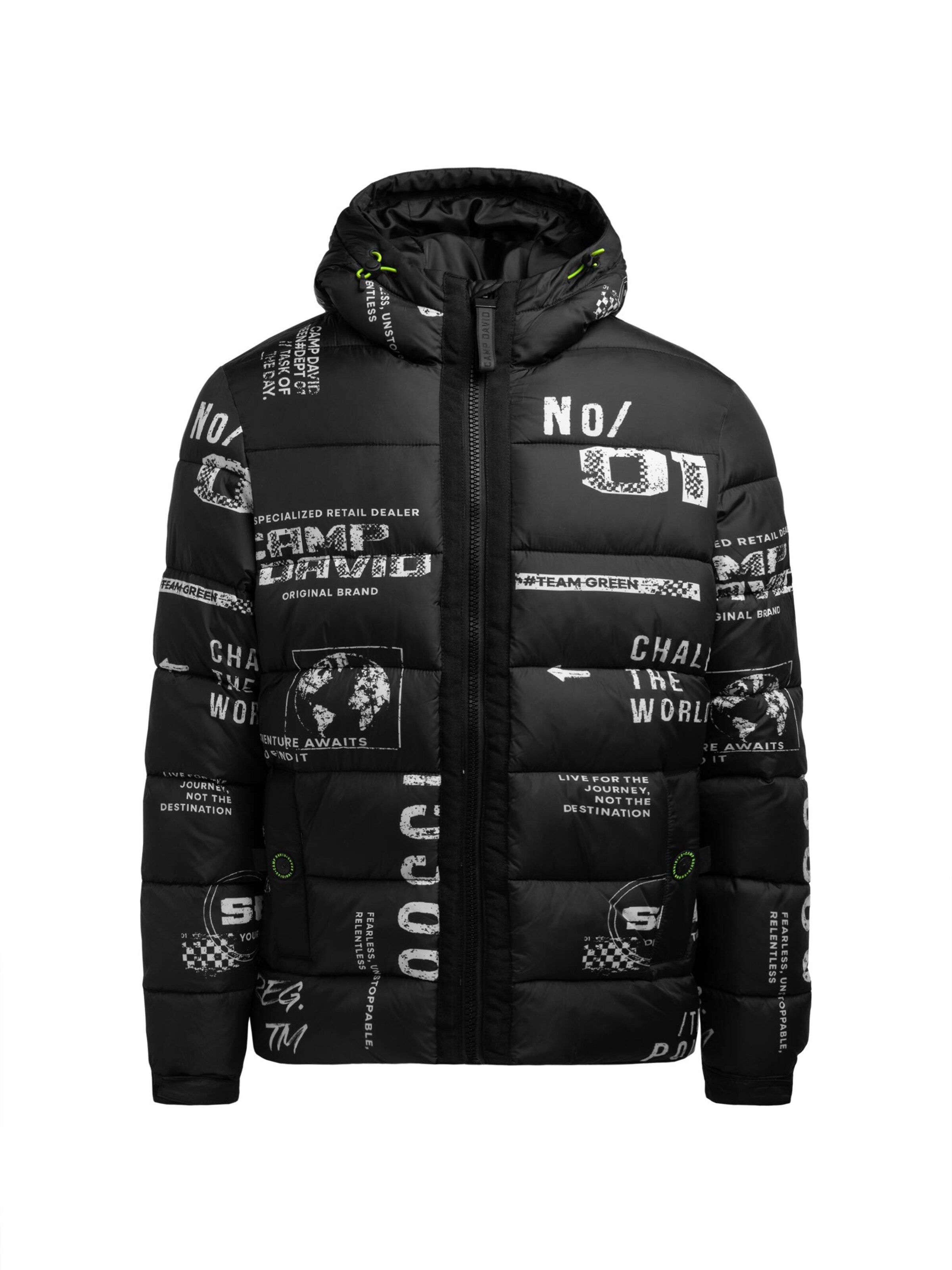 CAMP DAVID Winter Jacket in Black: front