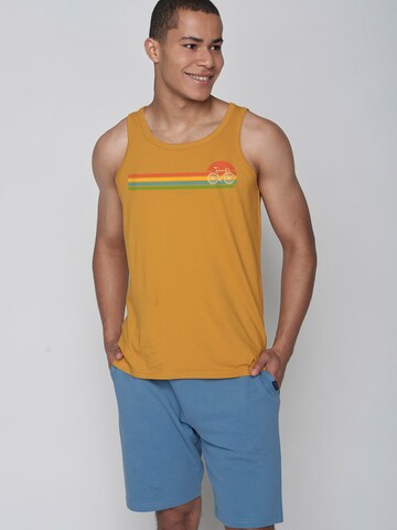GREENBOMB Shirt 'Bike Sunset' in Yellow: front
