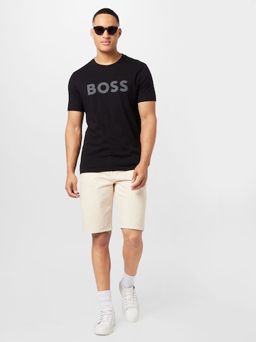 Tricou 'Thinking 1' de la BOSS Orange pe negru