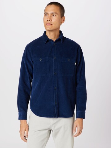 Thinking MU Regular fit Overhemd in Blauw: voorkant