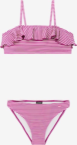 PROTEST Bralette Bikini 'PRTStripes JR' in Pink: front