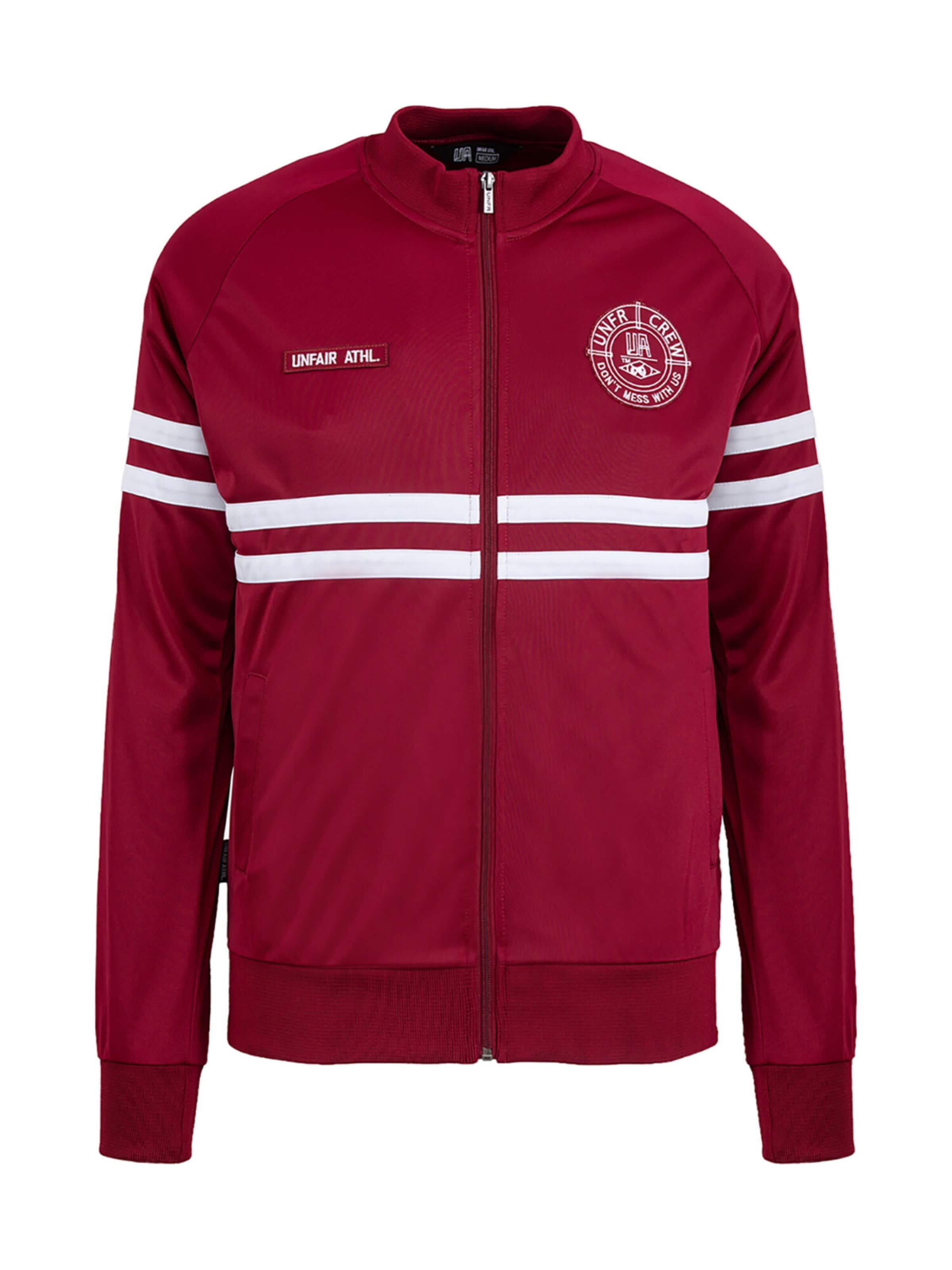 Unfair Athletics Training Jacket 'DMWU' in Red: front