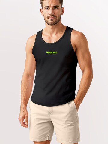 Neverless Shirt 'Beach Club Palme' in Schwarz: Vorderseite