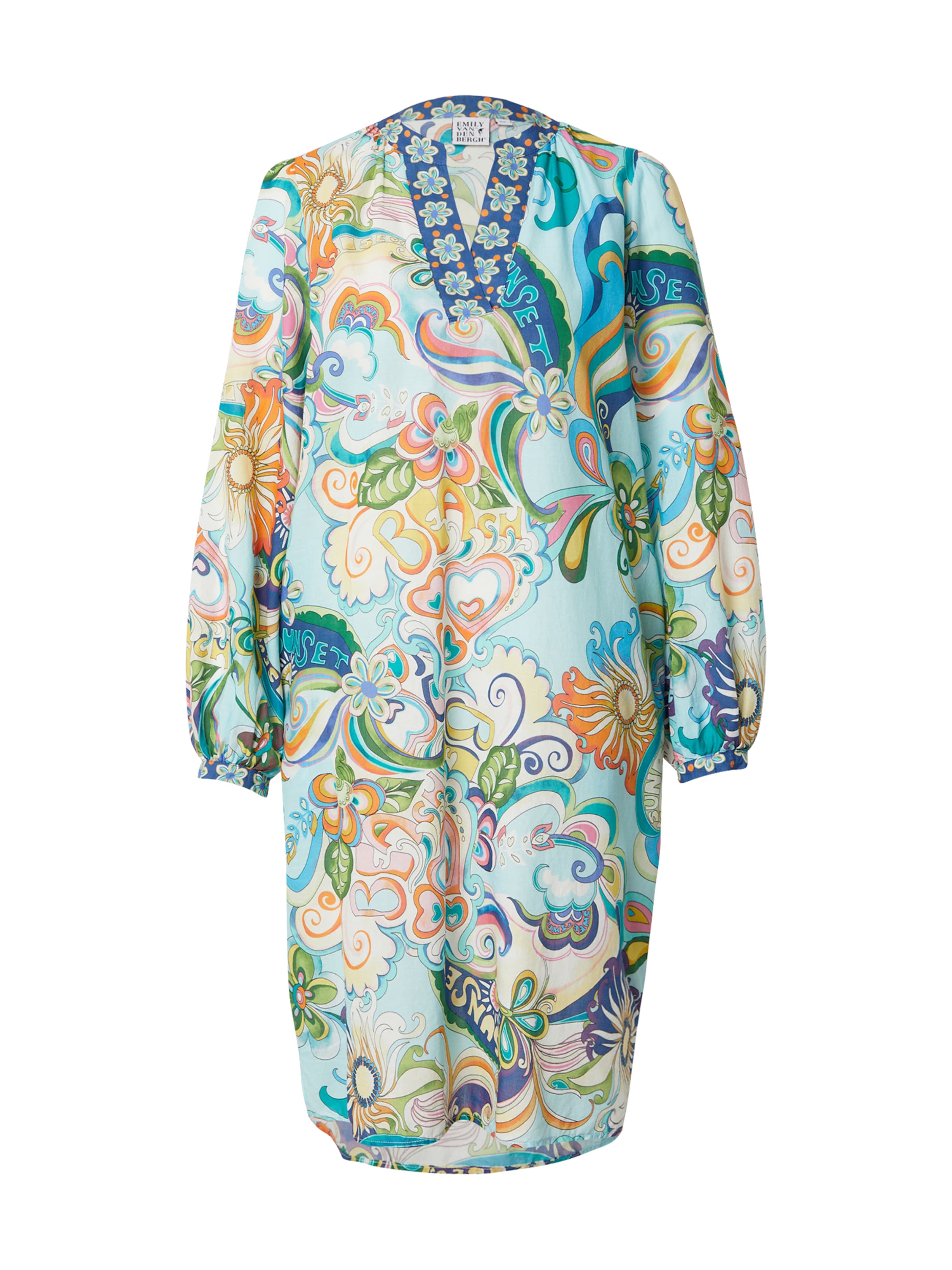 Emily Van Den Bergh Рокля в синьо: отпред