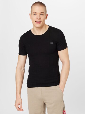 ALPHA INDUSTRIES Shirt in Zwart: voorkant