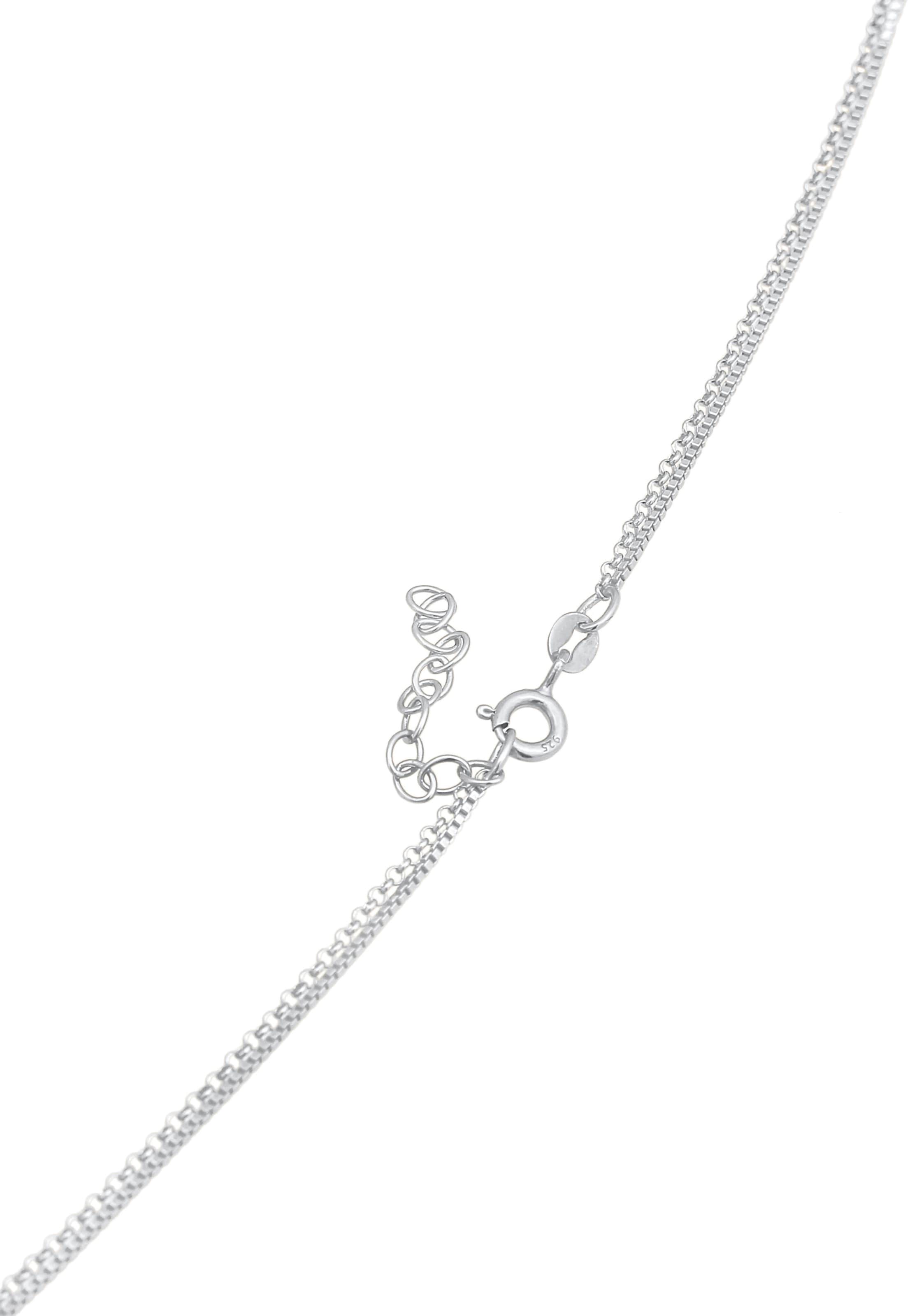 ELLI Halskette Layer, Münze, Ornament in Silber