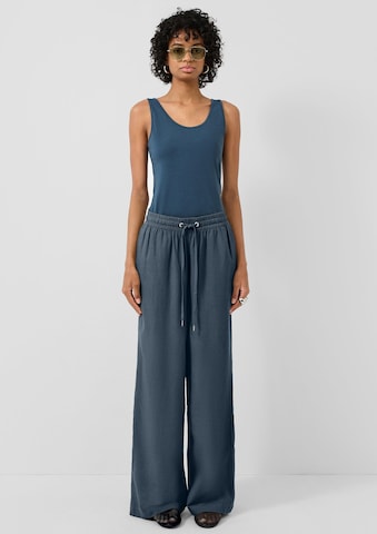 Wide Leg Pantalon QS en bleu : devant