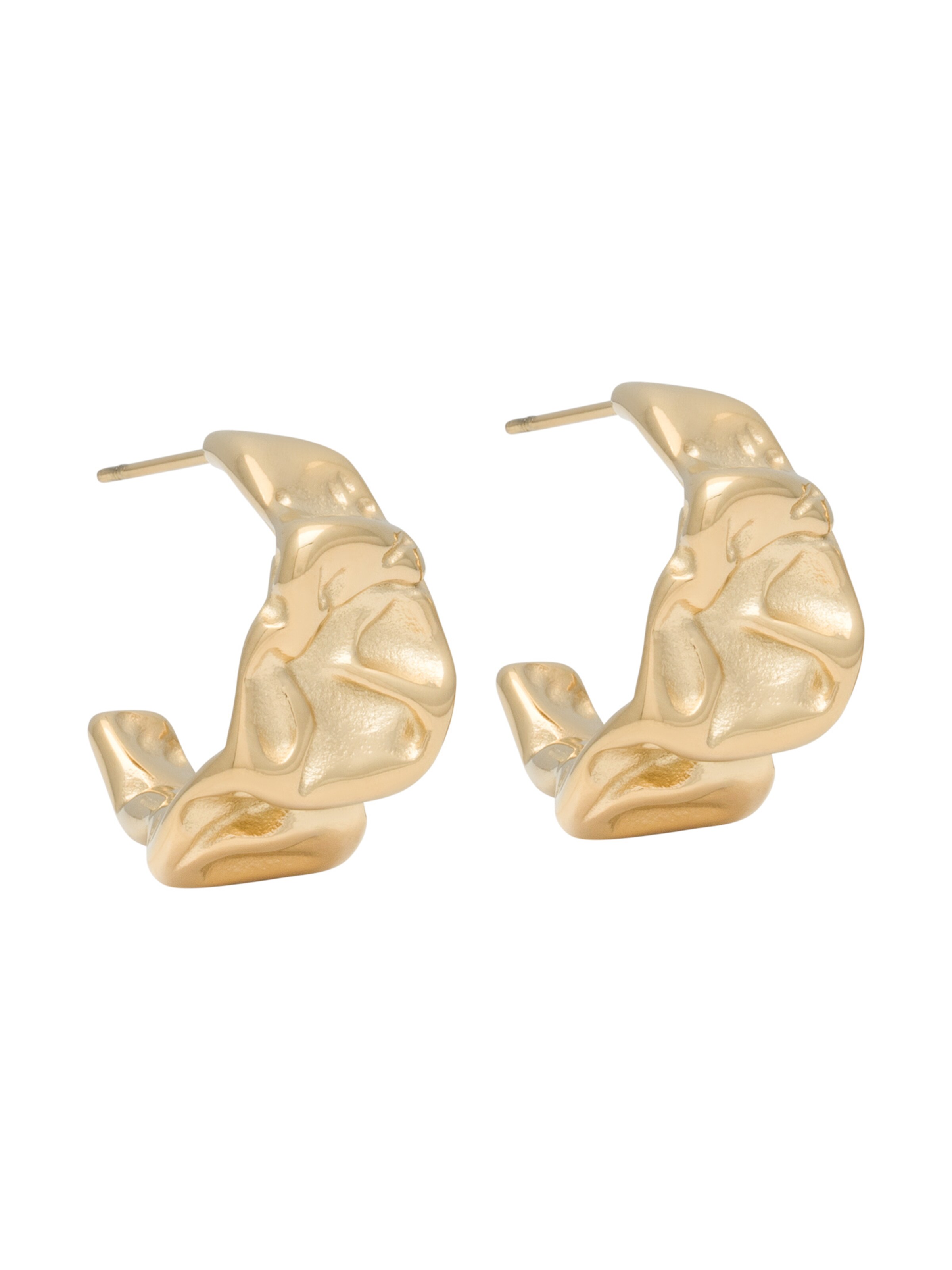 A&C Oslo – Nordic Design Jewellery Earrings 'Steel - Raw Coll' in Gold: front