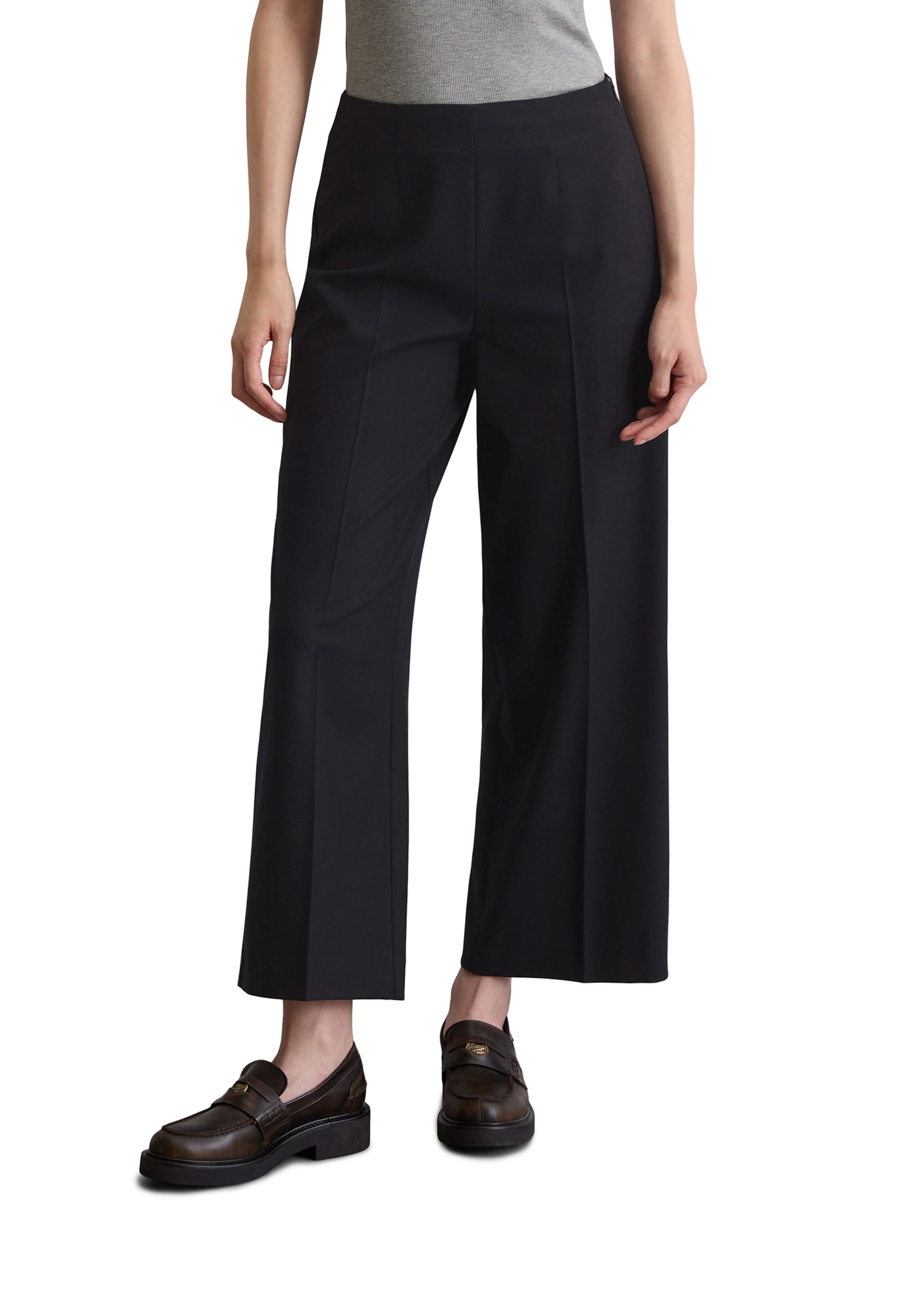 Marc O'Polo Wide leg Broek in Blauw: voorkant