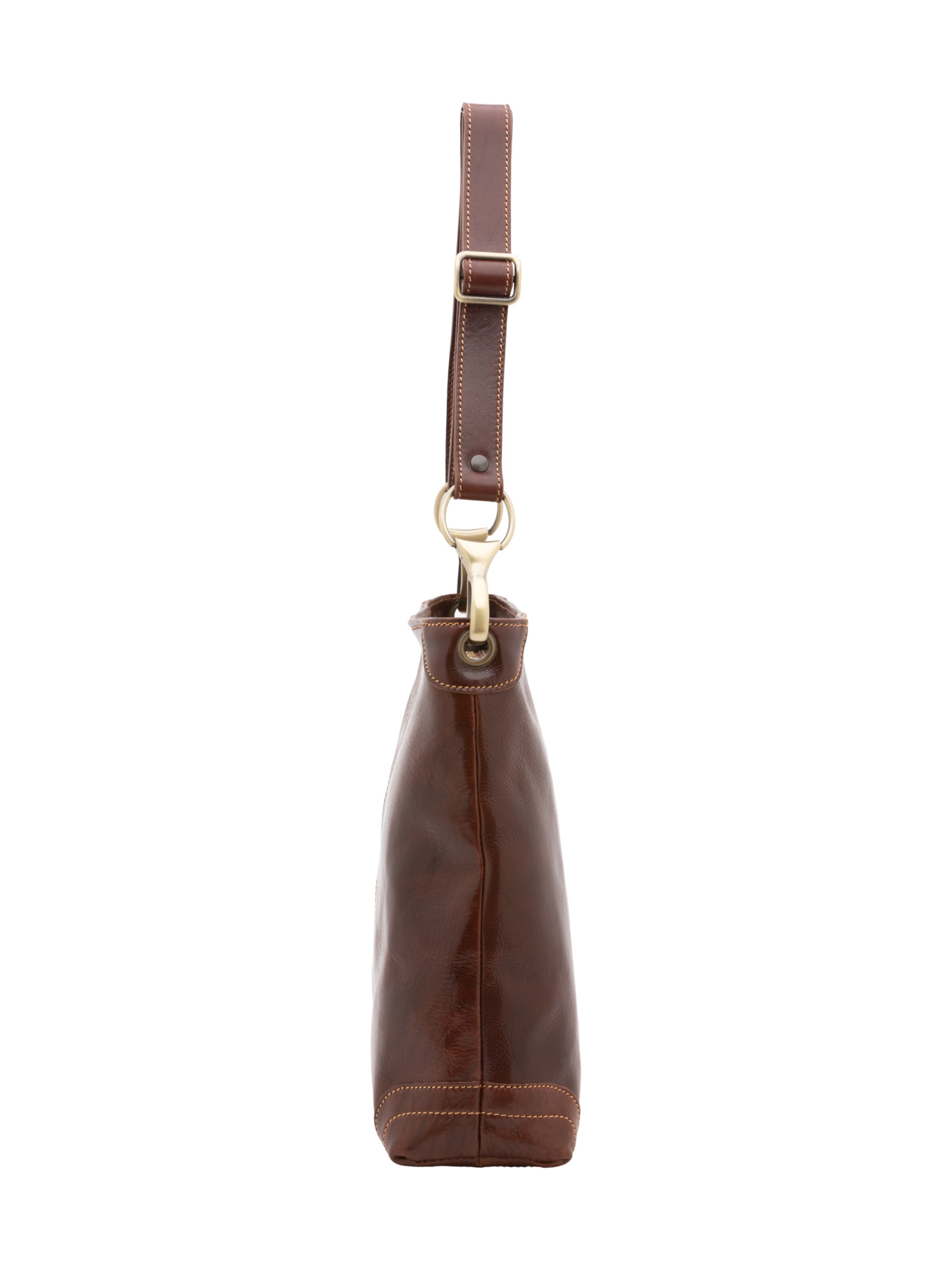 Borsa a spalla 'Borsa a Spalla Donna Pelle Vacchetta Vera - Chiusura Zip Tracolla Regolabile' di I Fratelli in marrone